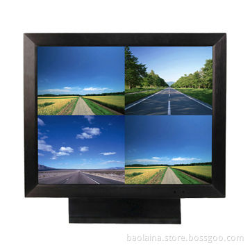 4CH BNC CCTV LCD Monitor with integrated switcher support VESA and metal baseNew
